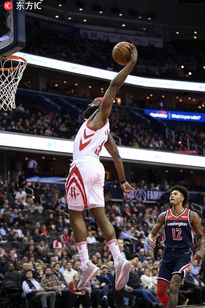 火箭擒下奇才，哈登再次独步全场